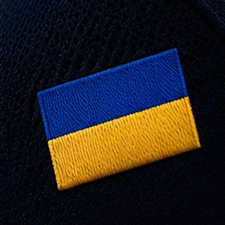 Embroidered Ukrainian flag on the cap