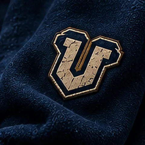 Embroidered U patch on the sleeve