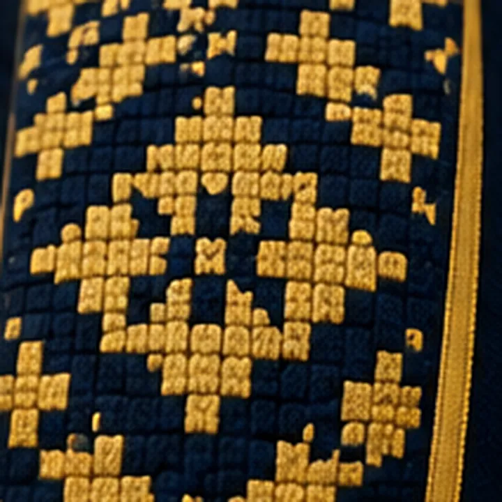 Close-up of the gold embroidered pattern on the sleeve